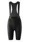 Damen Kurze Träger-Radhose mit Polster kurz Essential Bib W Schwarz black
