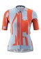 Damen Kurzarm-Radtrikot mit Full-Zip kurzarm Road Jersey Print W Blau Rot stormy blue/ fiesta red